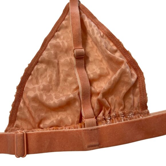SKIMS Velvet Burnout Logo‎ Triangle Bralette Peach XL - Picture 4 of 8